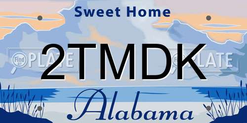 2TMDK Alabama License Plate