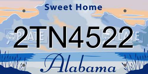 2TN4522 Alabama License Plate