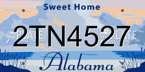 2TN4527 Alabama License Plate
