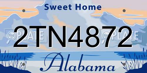 2TN4872 Alabama License Plate