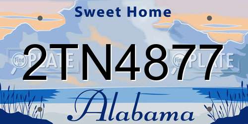 2TN4877 Alabama License Plate