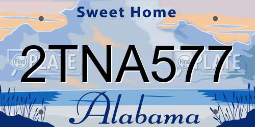 2TNA577 Alabama License Plate