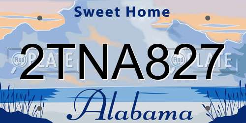 2TNA827 Alabama License Plate