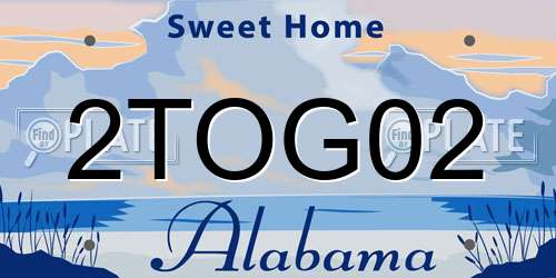 2TOG02 Alabama License Plate