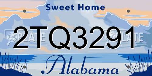 2TQ3291 Alabama License Plate