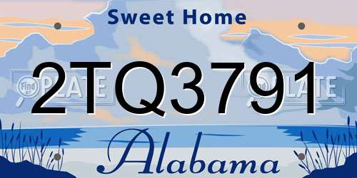 2TQ3791 Alabama License Plate