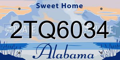 2TQ6034 Alabama License Plate