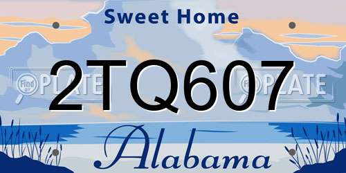 2TQ607 Alabama License Plate
