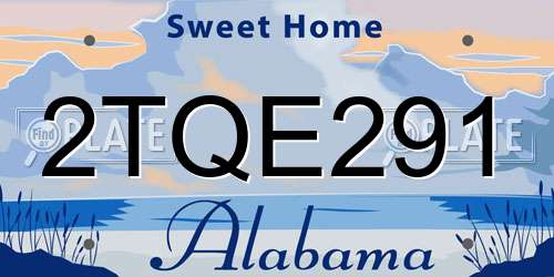 2TQE291 Alabama License Plate