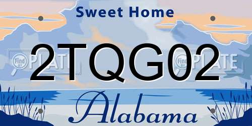 2TQG02 Alabama License Plate