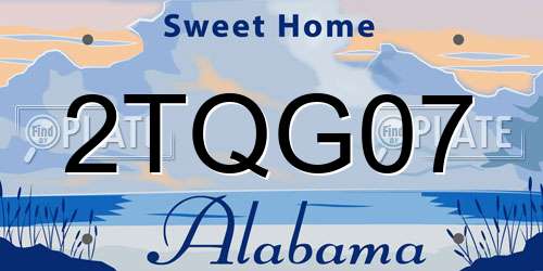 2TQG07 Alabama License Plate