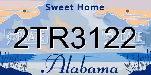 2TR3122 Alabama License Plate