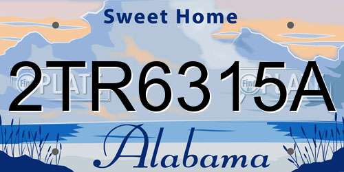 2TR6315A Alabama License Plate