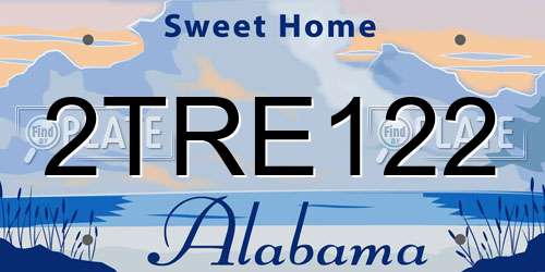 2TRE122 Alabama License Plate