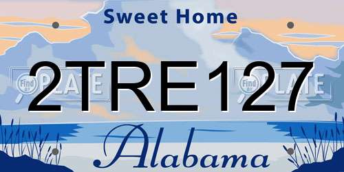 2TRE127 Alabama License Plate