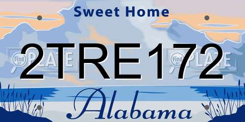 2TRE172 Alabama License Plate