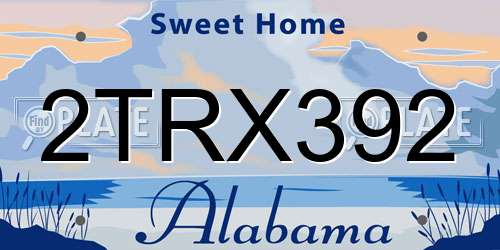 2TRX392 Alabama License Plate