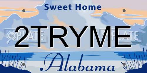 2TRYME Alabama License Plate