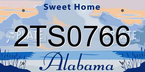 2TS0766 Alabama License Plate