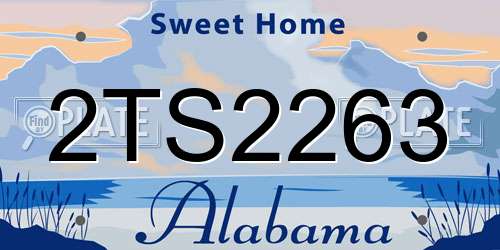 2TS2263 Alabama License Plate