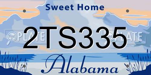 2TS335 Alabama License Plate