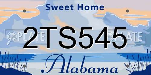 2TS545 Alabama License Plate