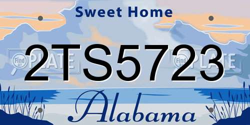 2TS5723 Alabama License Plate