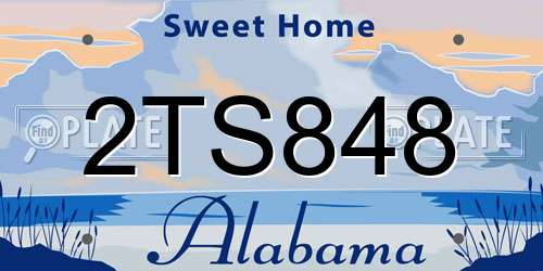 2TS848 Alabama License Plate