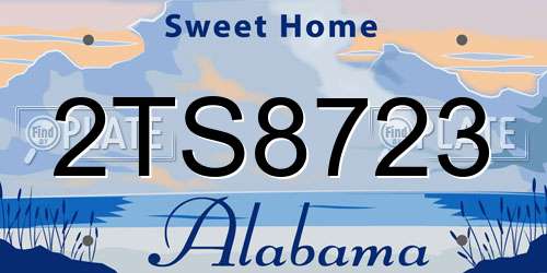 2TS8723 Alabama License Plate