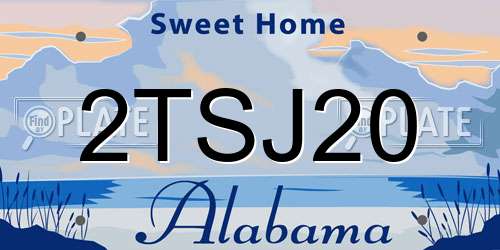 2TSJ20 Alabama License Plate