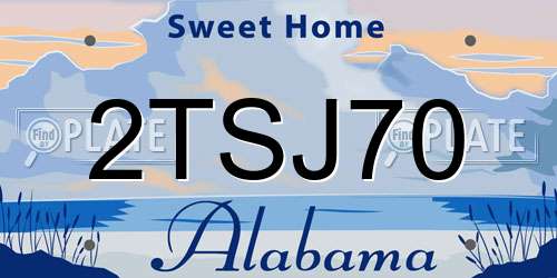 2TSJ70 Alabama License Plate