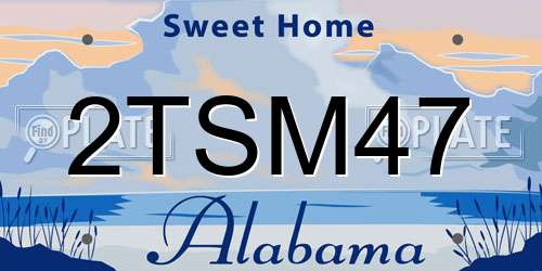 2TSM47 Alabama License Plate