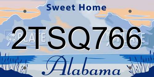 2TSQ766 Alabama License Plate