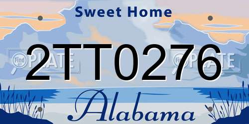2TT0276 Alabama License Plate