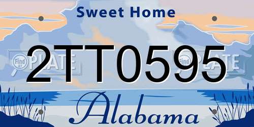 2TT0595 Alabama License Plate