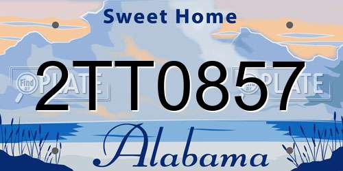 2TT0857 Alabama License Plate