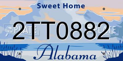 2TT0882 Alabama License Plate