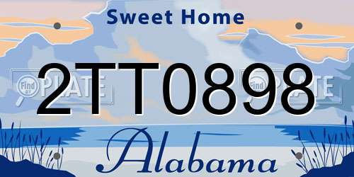 2TT0898 Alabama License Plate