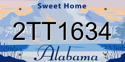2TT1634 Alabama License Plate