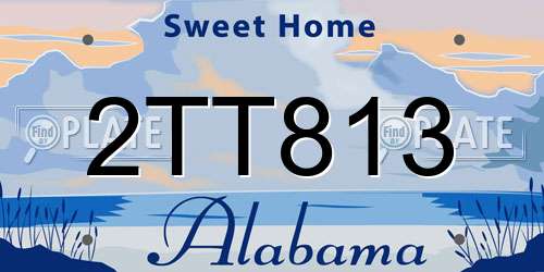 2TT813 Alabama License Plate