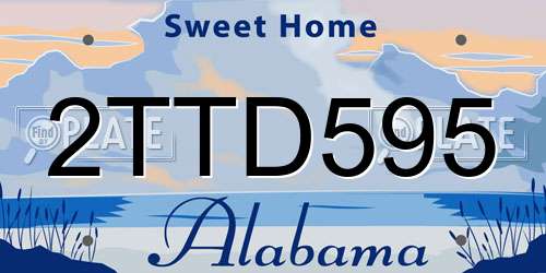 2TTD595 Alabama License Plate