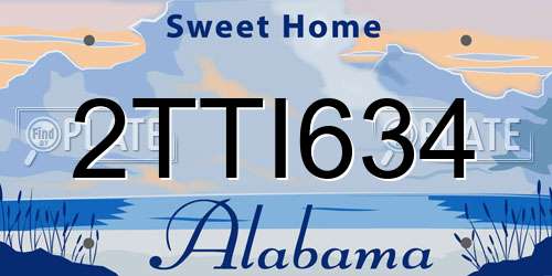 2TTI634 Alabama License Plate