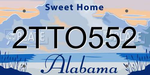 2TTO552 Alabama License Plate