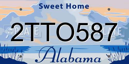 2TTO587 Alabama License Plate