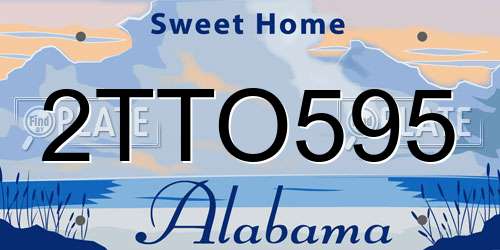 2TTO595 Alabama License Plate