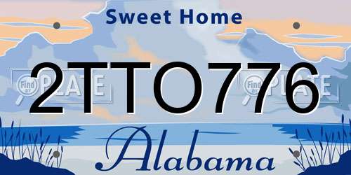 2TTO776 Alabama License Plate