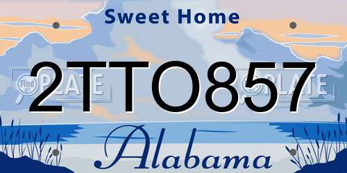 2TTO857 Alabama License Plate