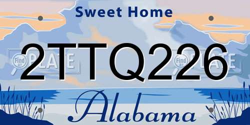 2TTQ226 Alabama License Plate