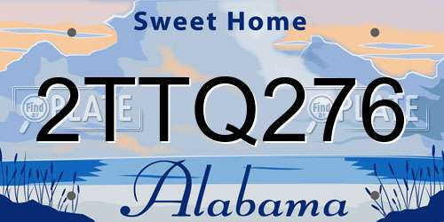 2TTQ276 Alabama License Plate