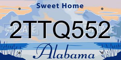 2TTQ552 Alabama License Plate